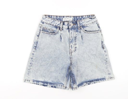 Denim & Co. Womens Blue Cotton Bermuda Shorts Size 8 L6 in Regular Zip