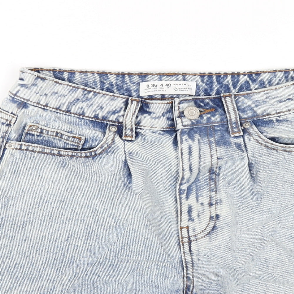 Denim & Co. Womens Blue Cotton Bermuda Shorts Size 8 L6 in Regular Zip