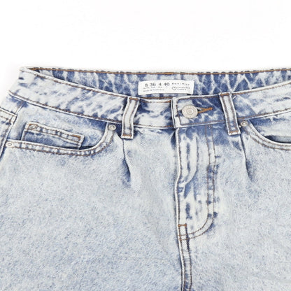 Denim & Co. Womens Blue Cotton Bermuda Shorts Size 8 L6 in Regular Zip