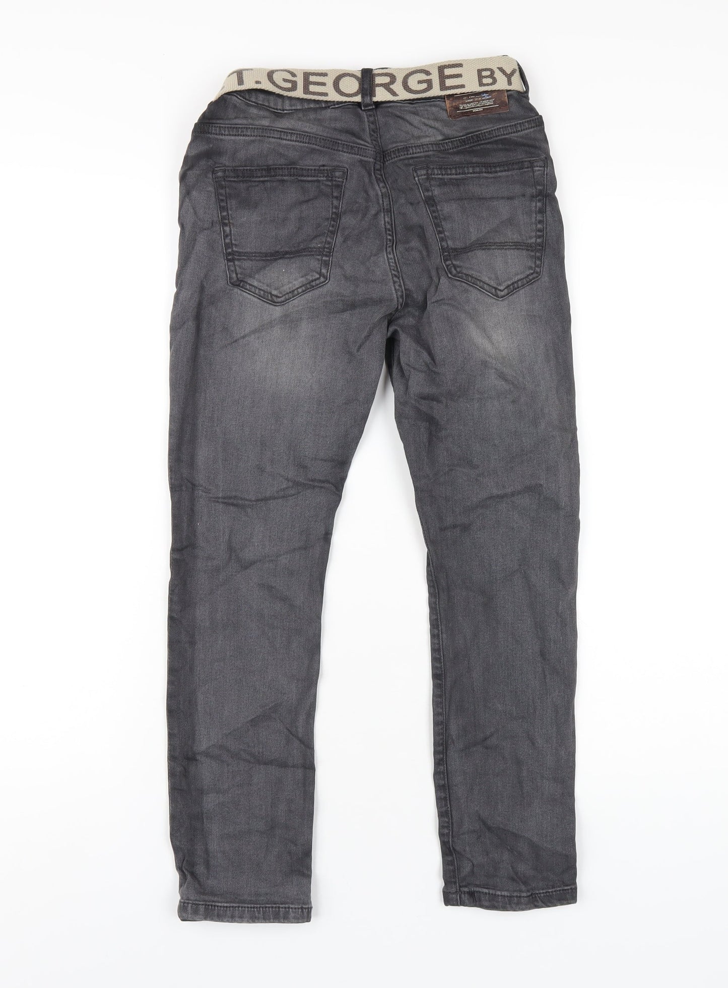 Zara Boys Black Cotton Skinny Jeans Size 9 Months L24 in Regular Zip