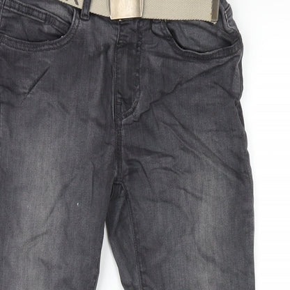 Zara Boys Black Cotton Skinny Jeans Size 9 Months L24 in Regular Zip