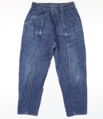 Classic Womens Blue Cotton Straight Jeans Size 16 L27 in Regular