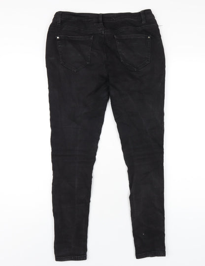 Denim & Co. Womens Black Cotton Skinny Jeans Size 10 L29 in Regular Zip