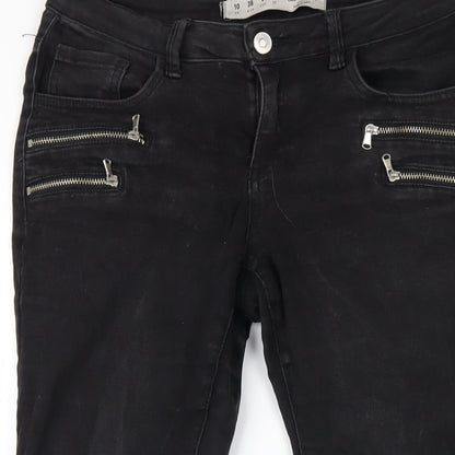 Denim & Co. Womens Black Cotton Skinny Jeans Size 10 L29 in Regular Zip