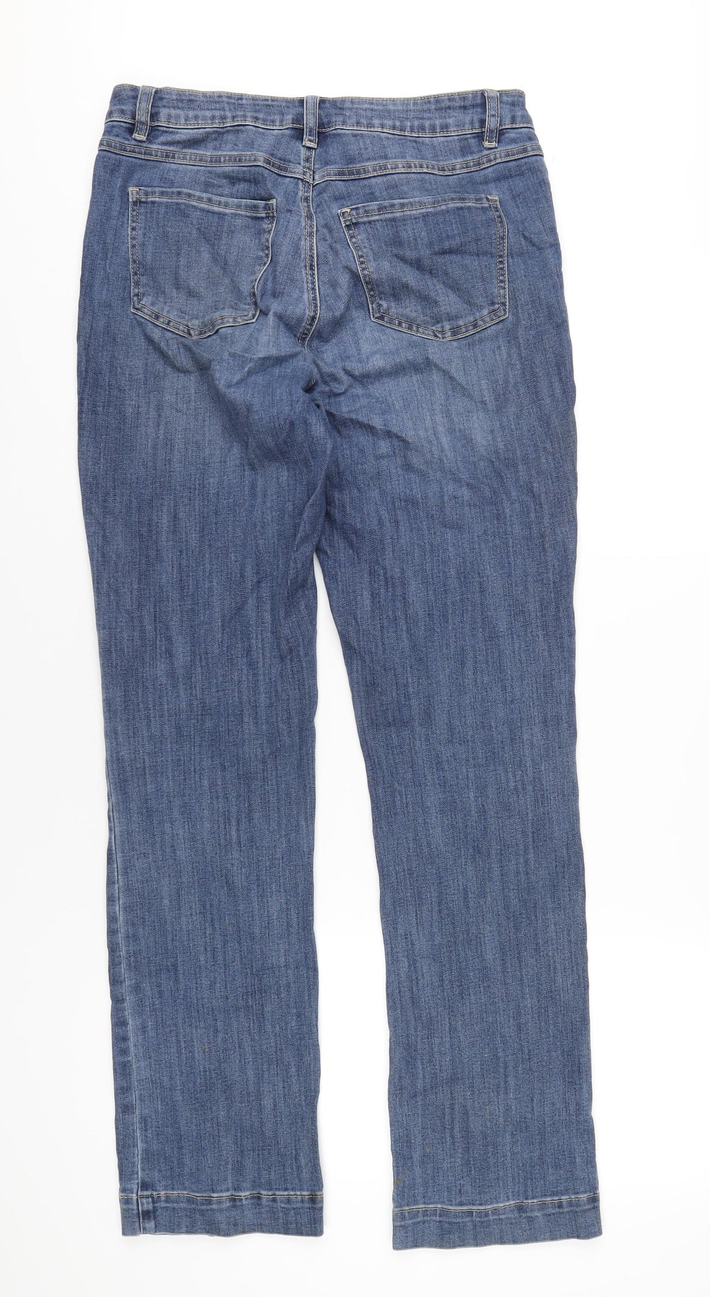 French Dressing Womens Blue Cotton Straight Jeans Size 10 L32 in Regular Zip