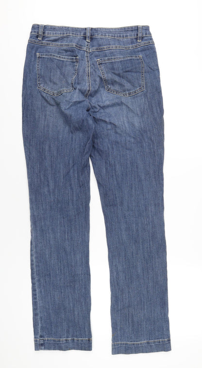 French Dressing Womens Blue Cotton Straight Jeans Size 10 L32 in Regular Zip