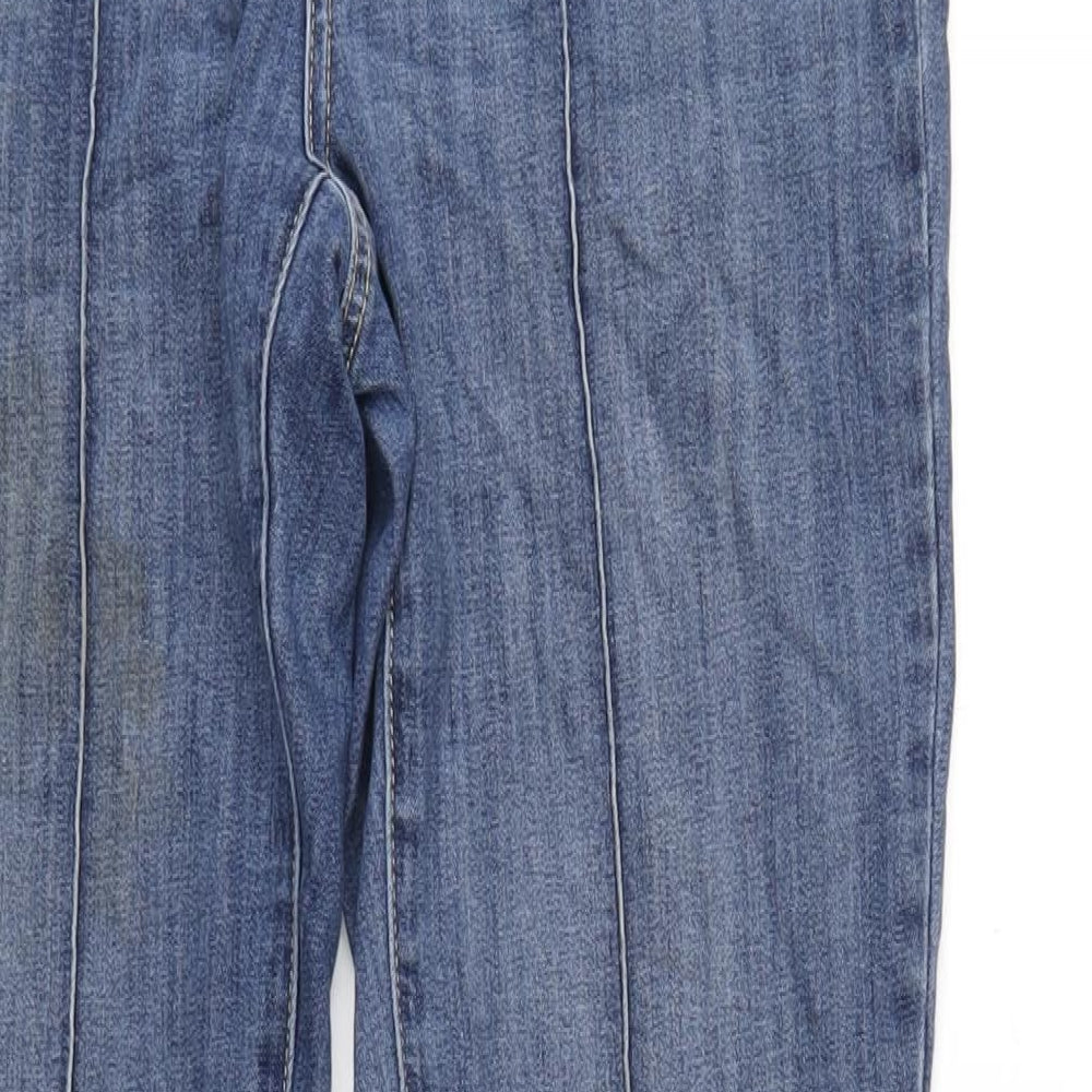 French Dressing Womens Blue Cotton Straight Jeans Size 10 L32 in Regular Zip