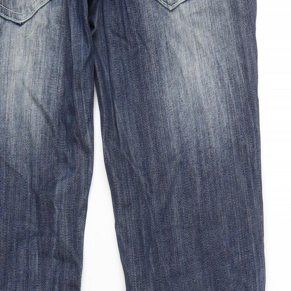 Blonde Heritage Womens Blue Cotton Straight Jeans Size 8 L32 in Regular Button
