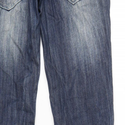 Blonde Heritage Womens Blue Cotton Straight Jeans Size 8 L32 in Regular Button