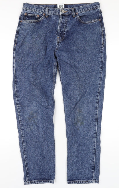 BDG Womens Blue Cotton Straight Jeans Size 32 in L32 in Regular Zip