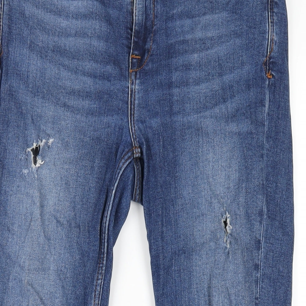 Zara Womens Blue Cotton Skinny Jeans Size 10 L27 in Regular Zip