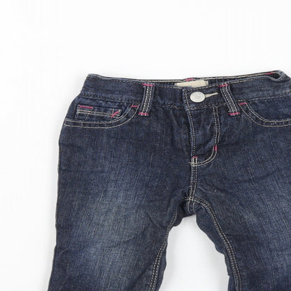 Gap Girls Blue Cotton Capri Jeans Size 6-9 Months Snap