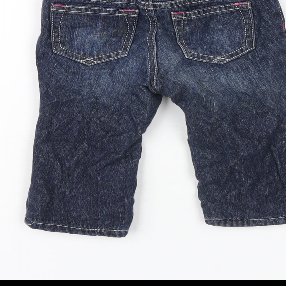 Gap Girls Blue Cotton Capri Jeans Size 6-9 Months Snap