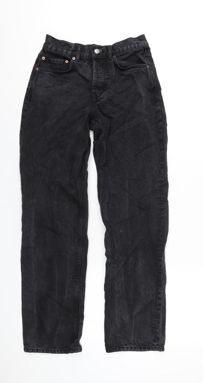 ASOS Womens Black Cotton Straight Jeans Size 28 in L32 in Regular Button