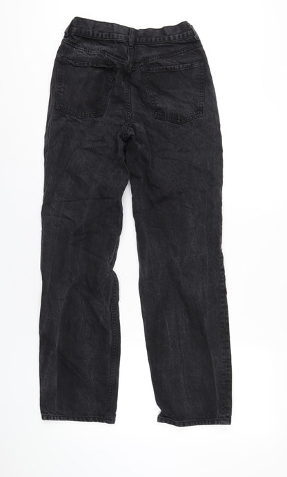 ASOS Womens Black Cotton Straight Jeans Size 28 in L32 in Regular Button