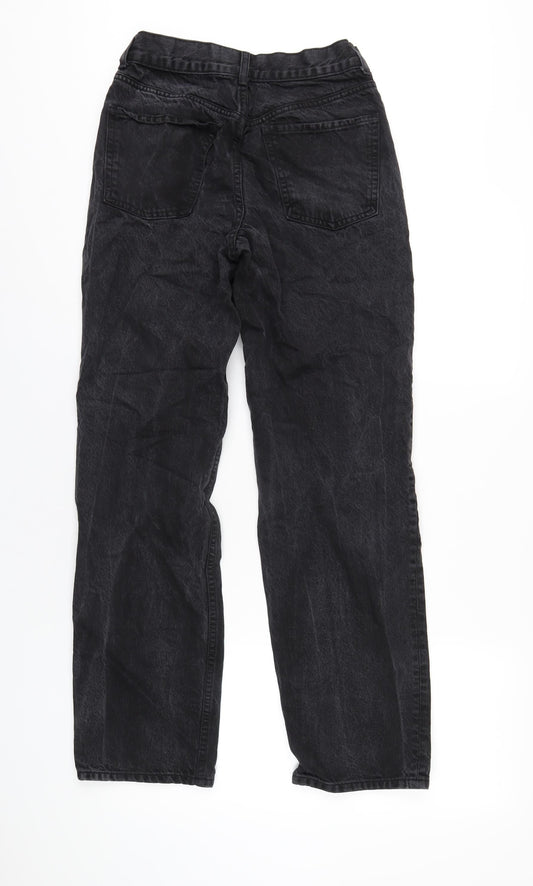 ASOS Womens Black Cotton Straight Jeans Size 28 in L32 in Regular Button