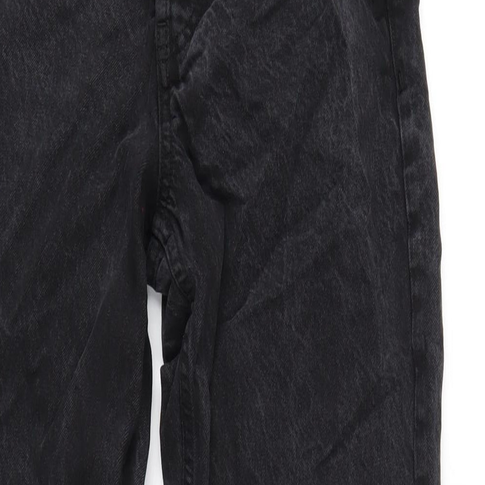 ASOS Womens Black Cotton Straight Jeans Size 28 in L32 in Regular Button