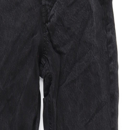 ASOS Womens Black Cotton Straight Jeans Size 28 in L32 in Regular Button