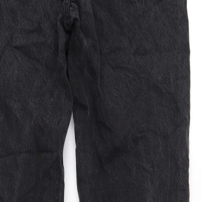 ASOS Womens Black Cotton Straight Jeans Size 28 in L32 in Regular Button