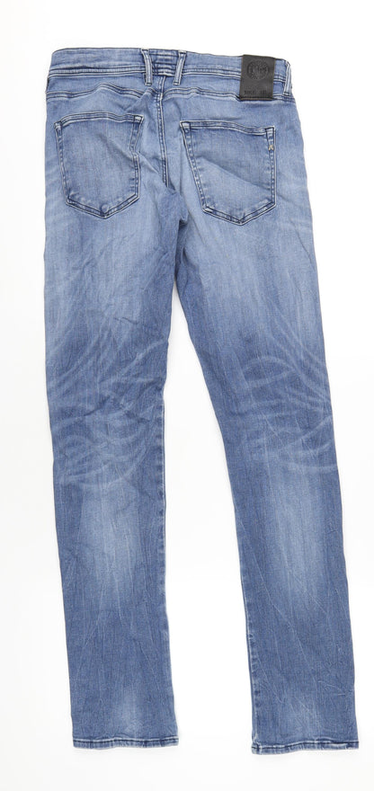 Mens UK Size 30 in Replay Regular Fit Skinny Blue Jeans