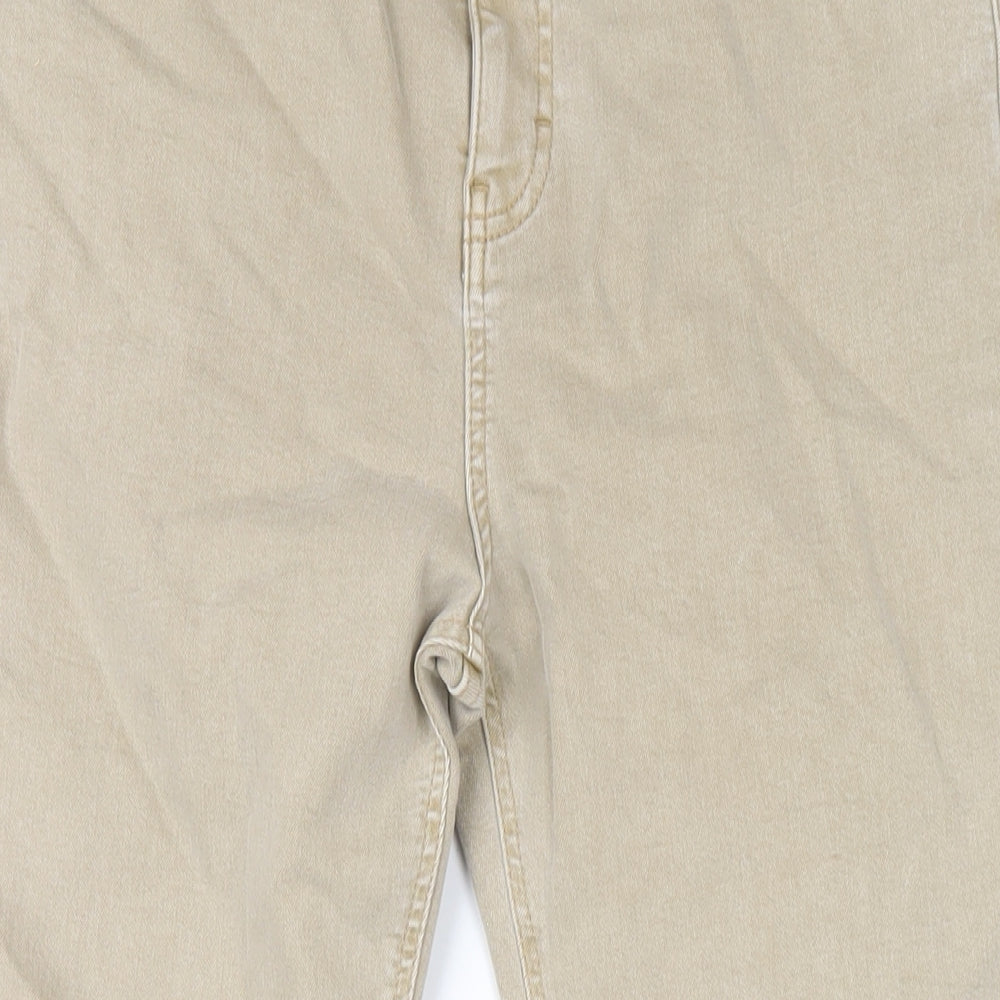 Topshop Womens Beige Cotton Skinny Jeans Size 34 in L32 in Regular Zip