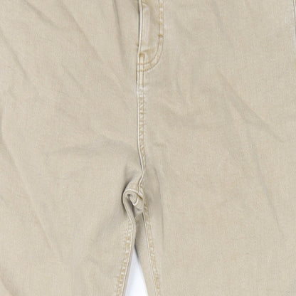 Topshop Womens Beige Cotton Skinny Jeans Size 34 in L32 in Regular Zip