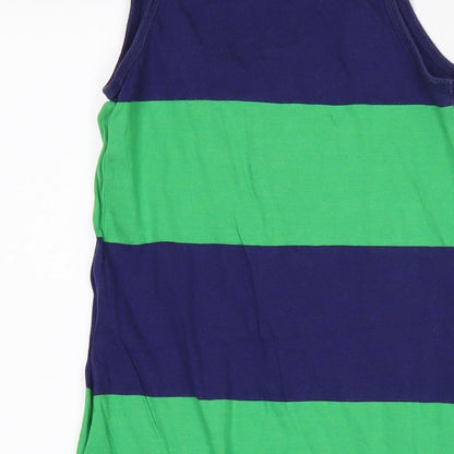 Old Navy Womens Blue Striped Cotton Tank Dress Size XS Scoop Neck Pullover