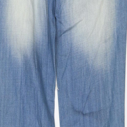 Black Bat Mens Blue Cotton Straight Jeans Size 32 in L32 in Regular Button