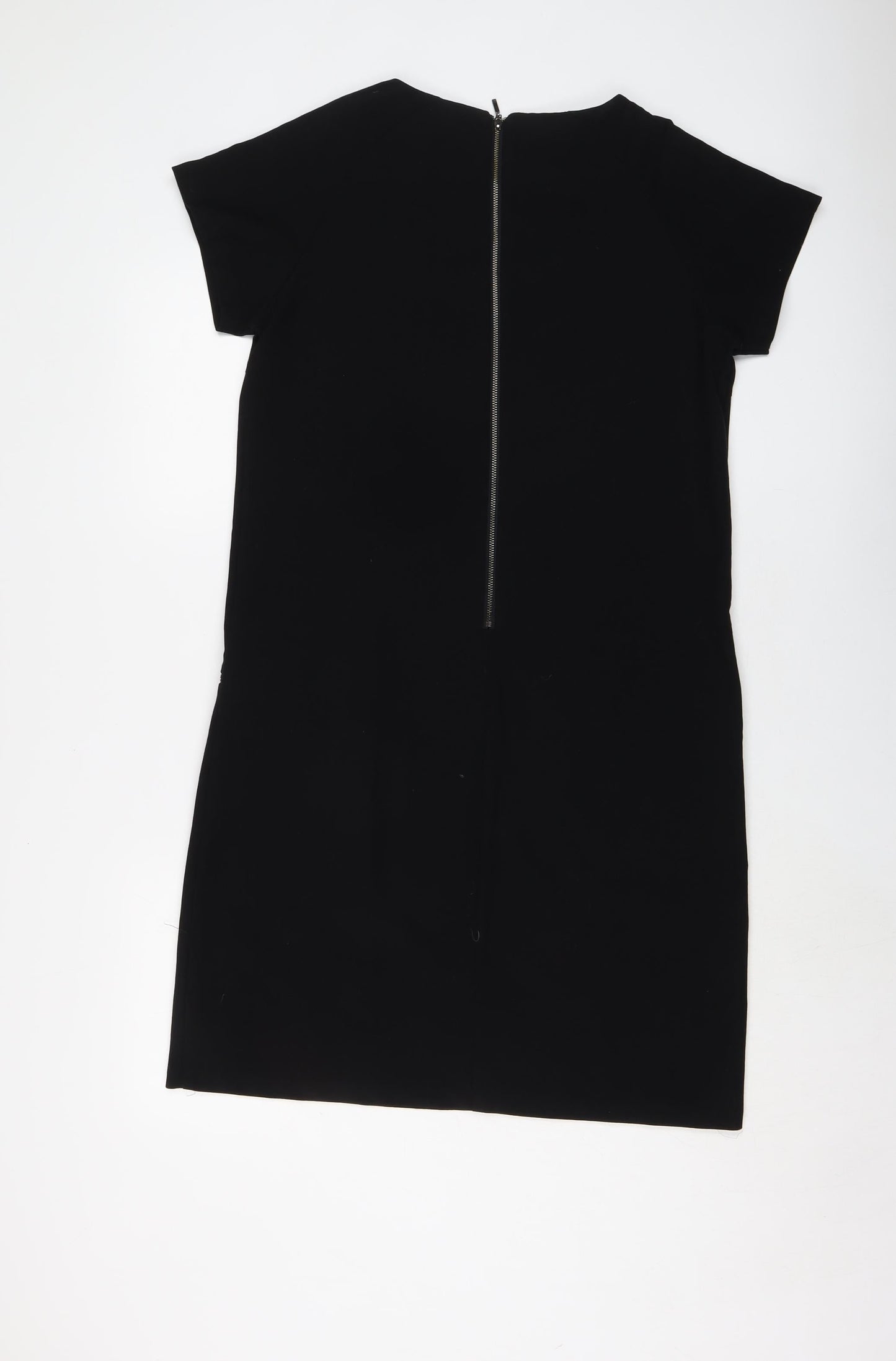 NEXT Womens Black Polyester A-Line Size 12 Round Neck Zip