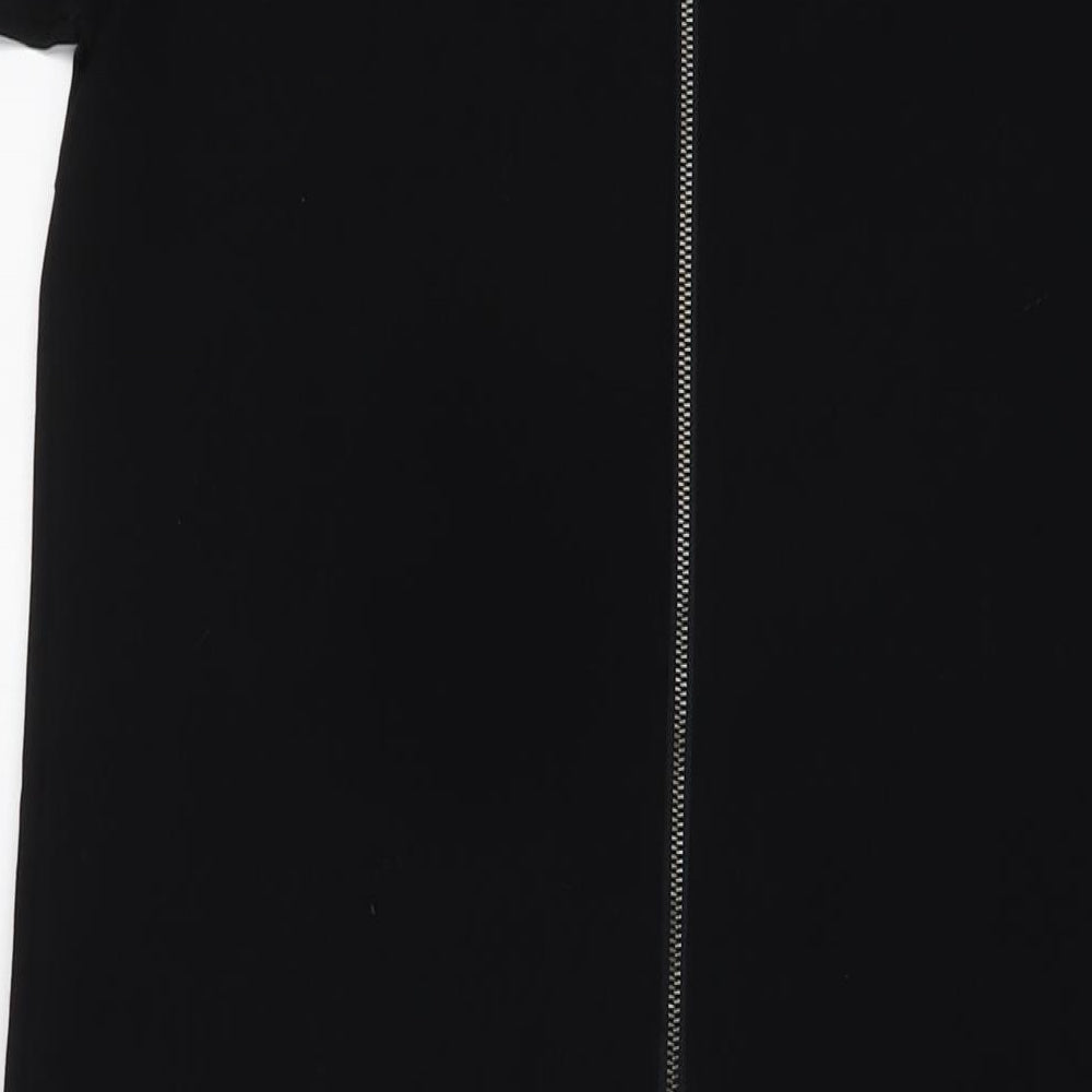 NEXT Womens Black Polyester A-Line Size 12 Round Neck Zip