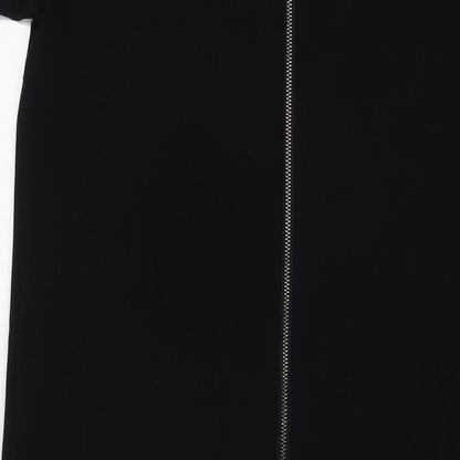 NEXT Womens Black Polyester A-Line Size 12 Round Neck Zip