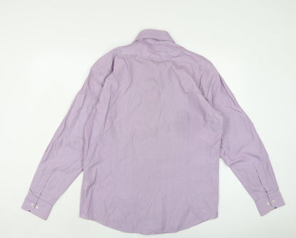 Blazer Mens Purple Cotton Button-Up Size 16 Collared Button