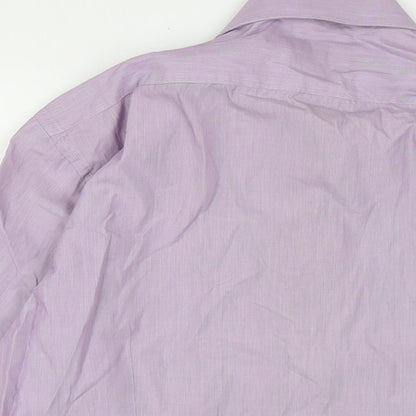 Blazer Mens Purple Cotton Button-Up Size 16 Collared Button