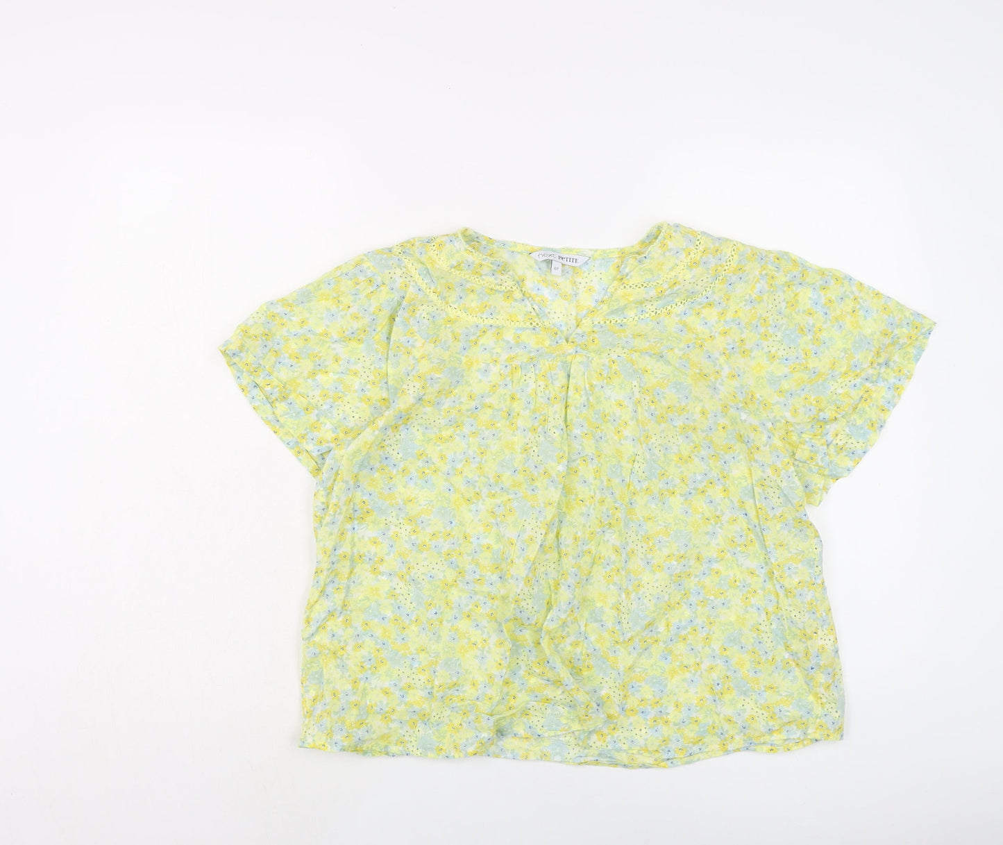 Womens UK Size 8 NEXT Yellow Basic Blouse