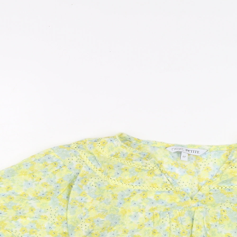 Womens UK Size 8 NEXT Yellow Basic Blouse