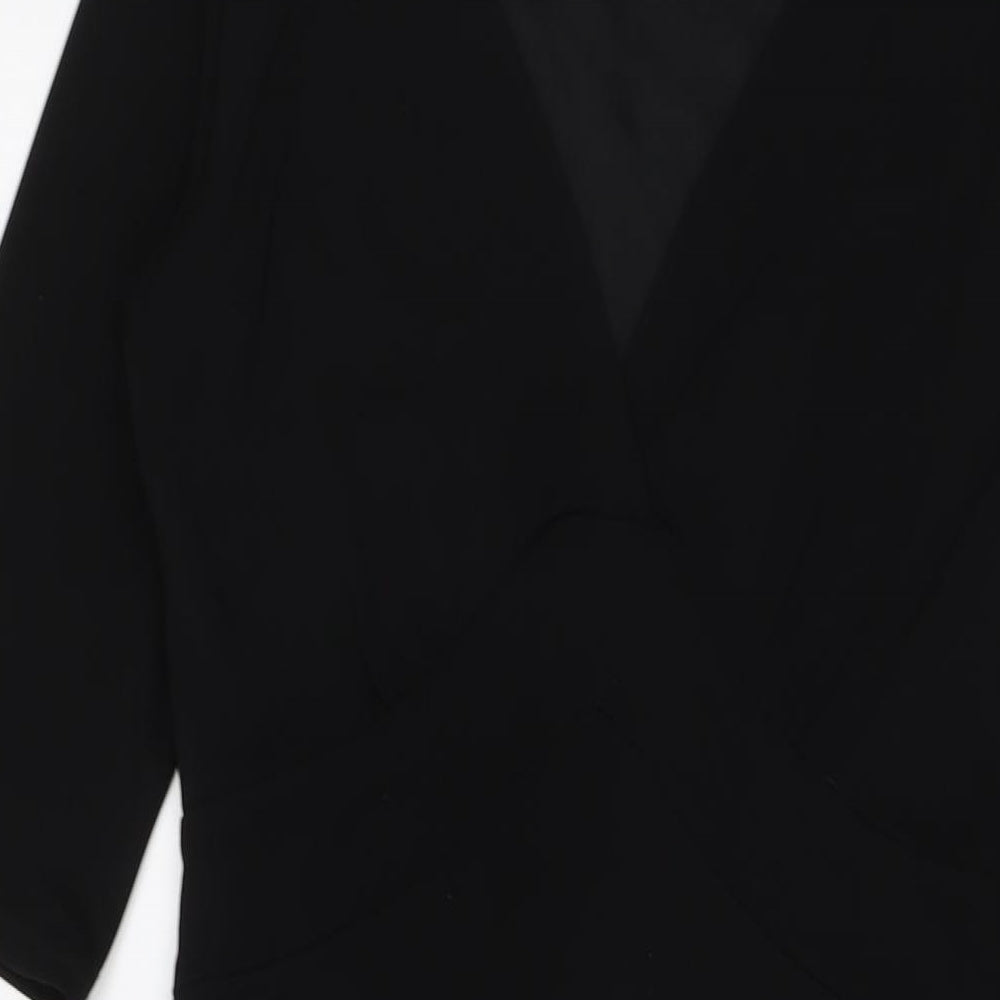 NEXT Womens Black Polyester A-Line Size 10 V-Neck Pullover