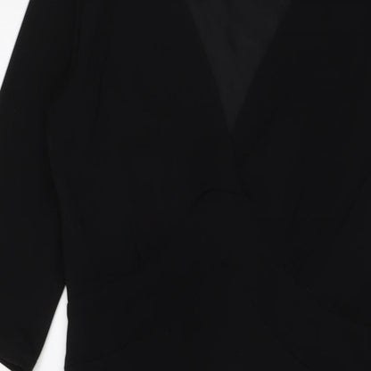 NEXT Womens Black Polyester A-Line Size 10 V-Neck Pullover