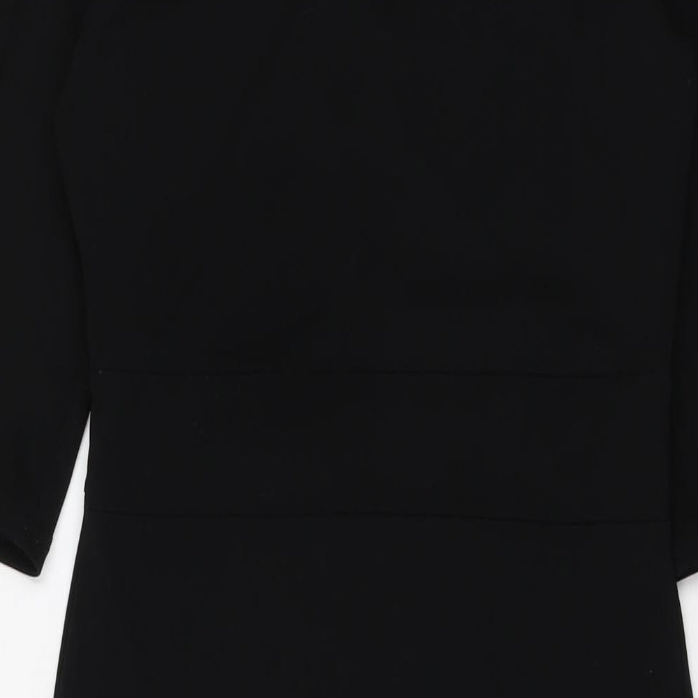 NEXT Womens Black Polyester A-Line Size 10 V-Neck Pullover