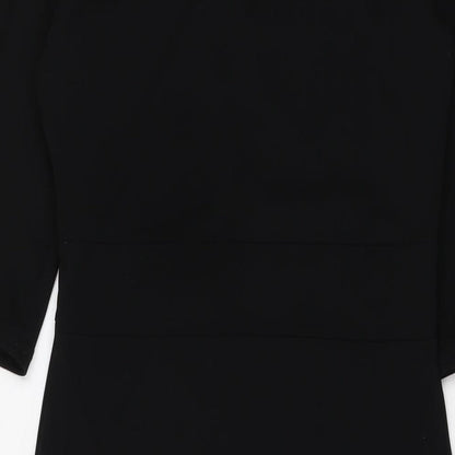 NEXT Womens Black Polyester A-Line Size 10 V-Neck Pullover