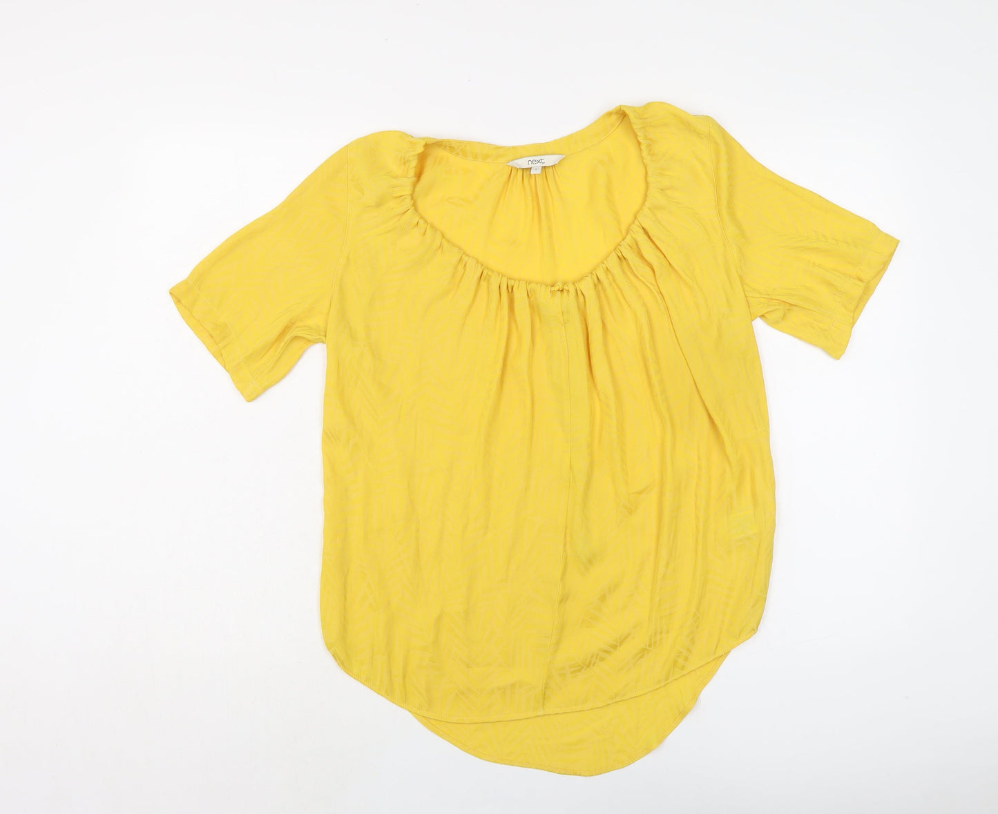 Womens UK Size 8 NEXT Yellow Basic Button-Up
