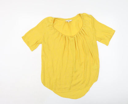 Womens UK Size 8 NEXT Yellow Basic Button-Up