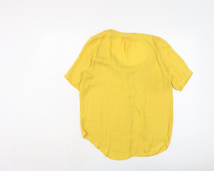 Womens UK Size 8 NEXT Yellow Basic Button-Up