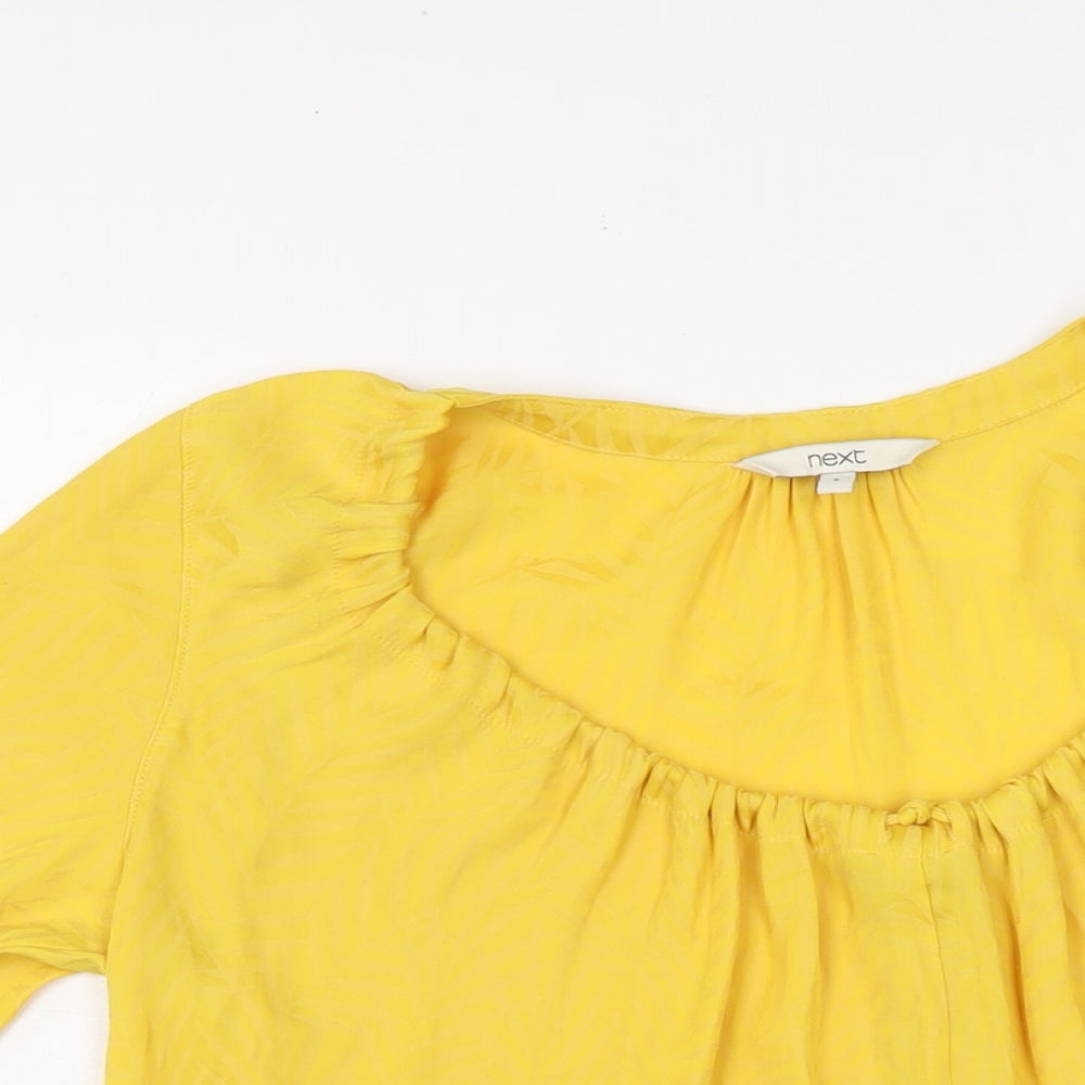 Womens UK Size 8 NEXT Yellow Basic Button-Up