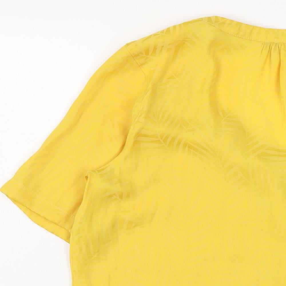 Womens UK Size 8 NEXT Yellow Basic Button-Up