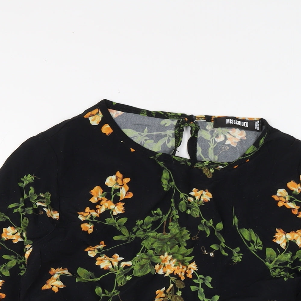 Womens UK Size 8 Missguided Black Basic Blouse