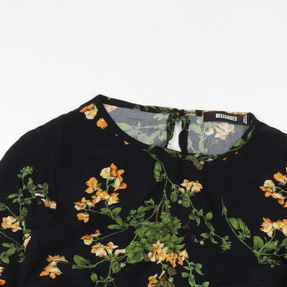 Womens UK Size 8 Missguided Black Basic Blouse