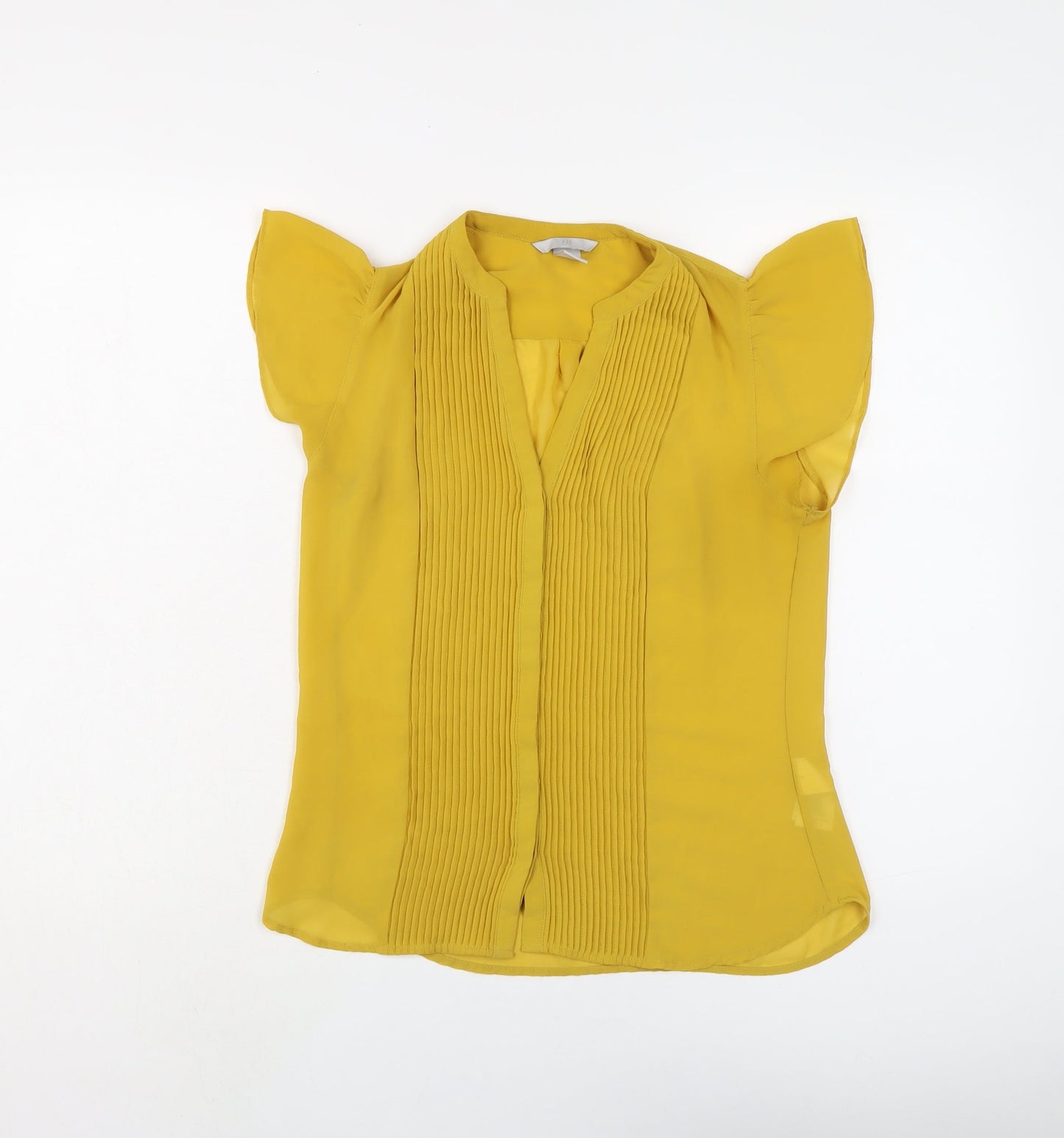 Womens UK Size 6 H&M Yellow Basic Blouse