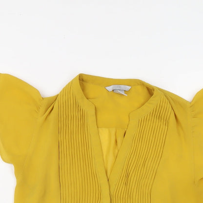 Womens UK Size 6 H&M Yellow Basic Blouse