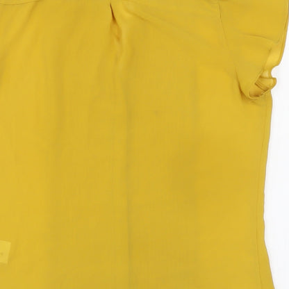 Womens UK Size 6 H&M Yellow Basic Blouse
