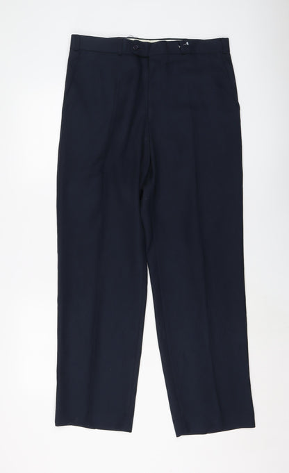 Mens UK Size 34 in Classic Regular Fit  Blue Trousers